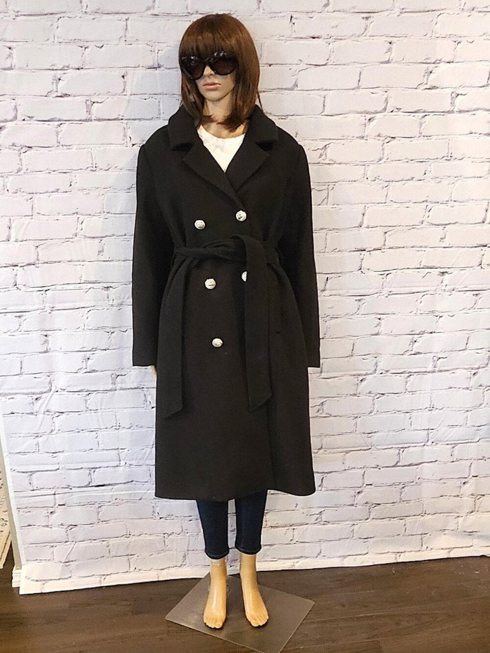 LAURA - Double-Breasted Wool-Blend Coat - Picture 4 of 13